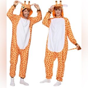 Spooktacular Creations Unisex Adult Giraffe Pajama Plush Jumpsuit Pajamas